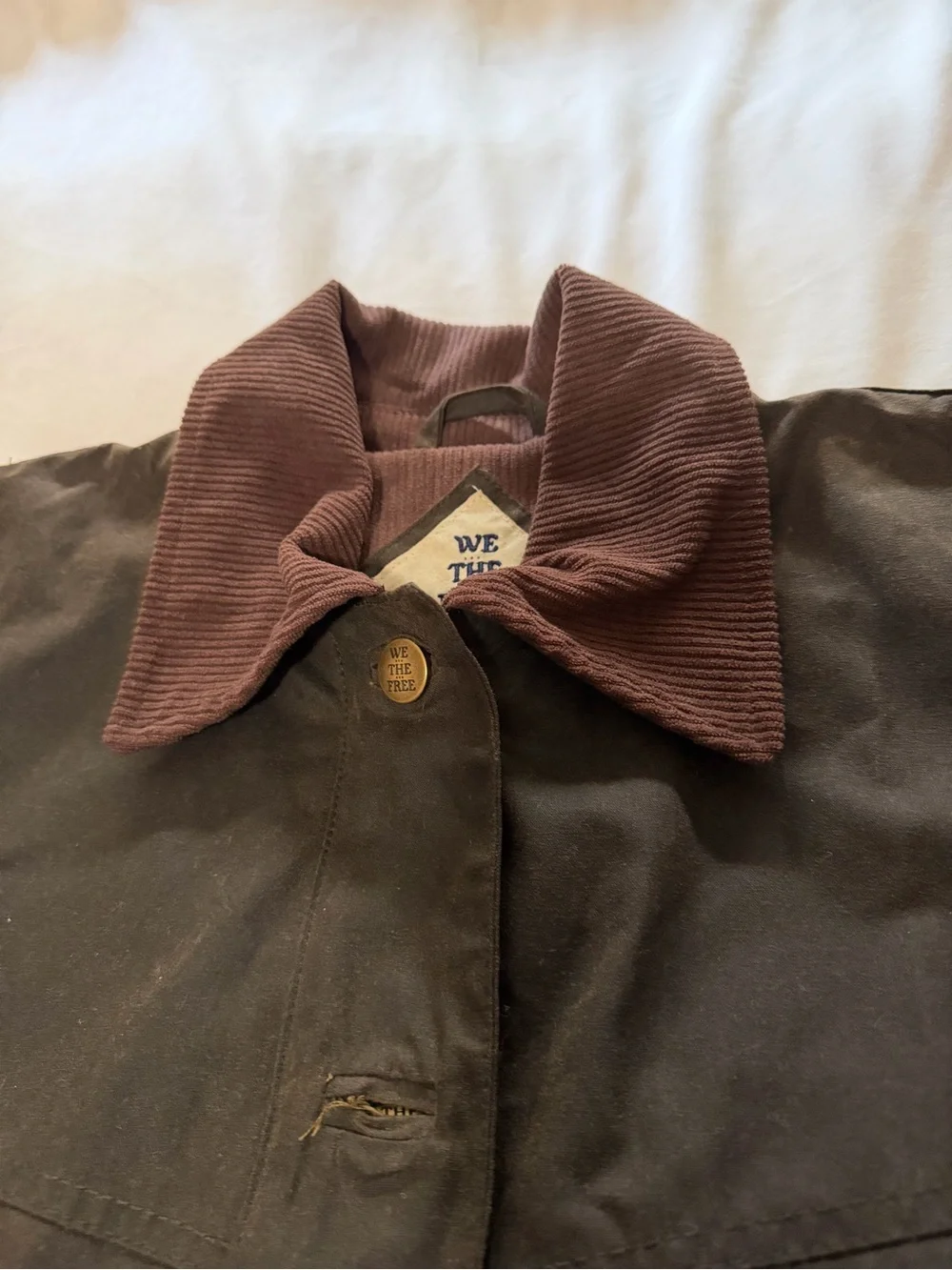 NWOT Free People We the Free Cori Waxed Olive Green Utility Jacket Women’s Small
